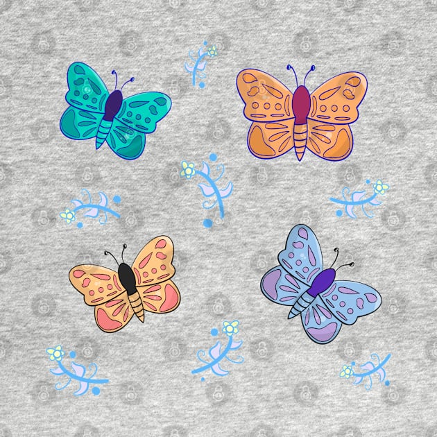 Colorful Butterfly Pattern by CarterGraphics
